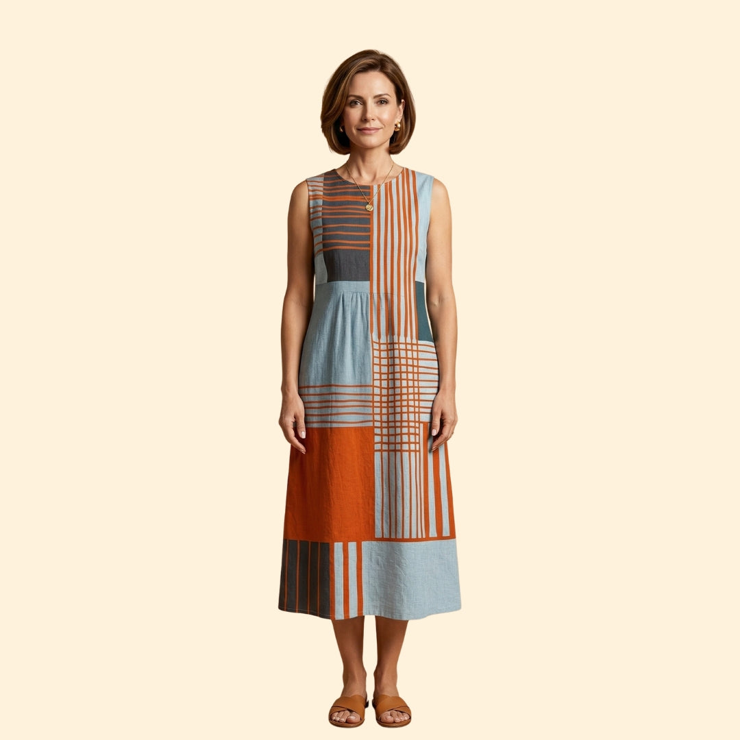Women's Sleeveless Midi Dress Pockets