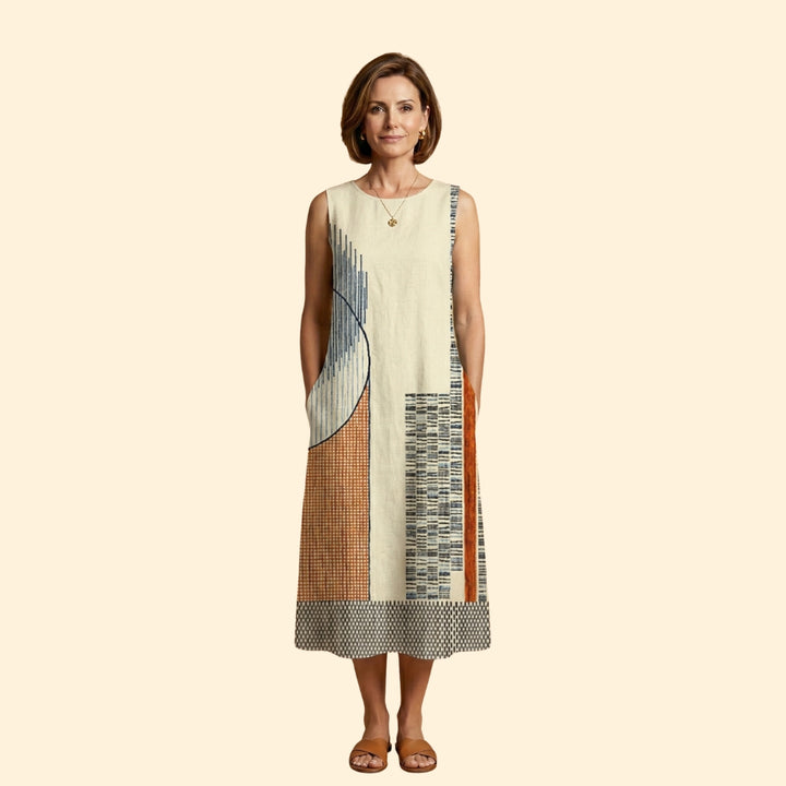 Women's Sleeveless Midi Dress Pockets