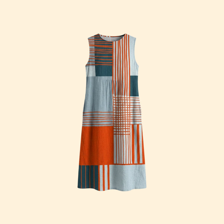 Women's Sleeveless Midi Dress Pockets