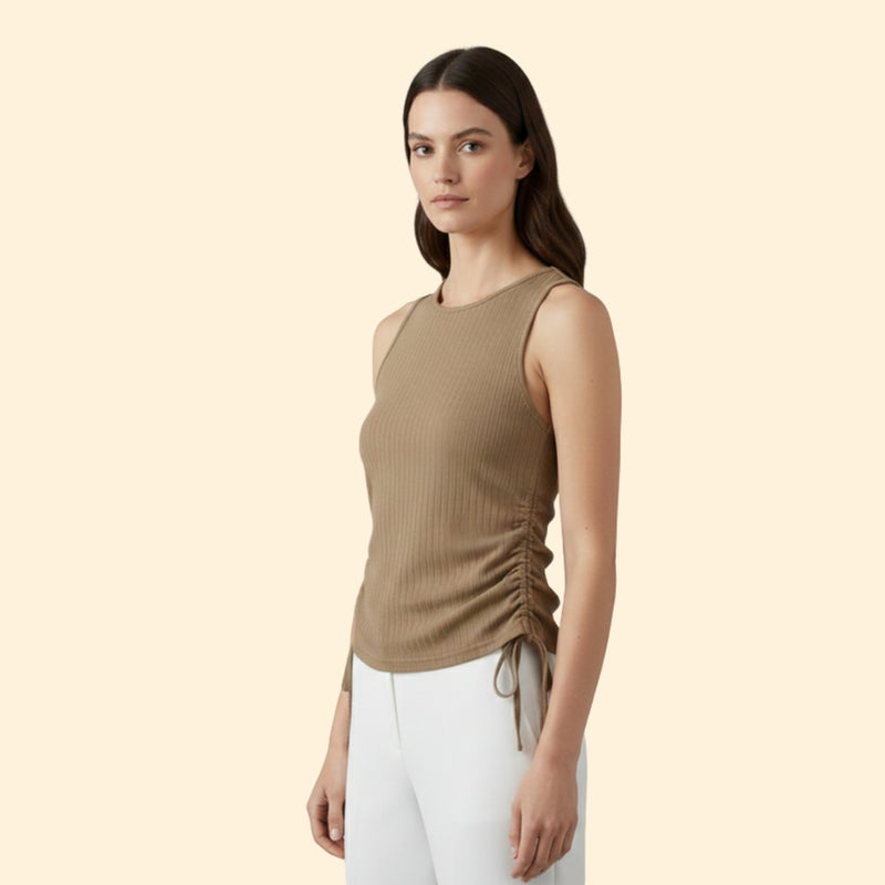 Women's Sleeveless Ruched Top