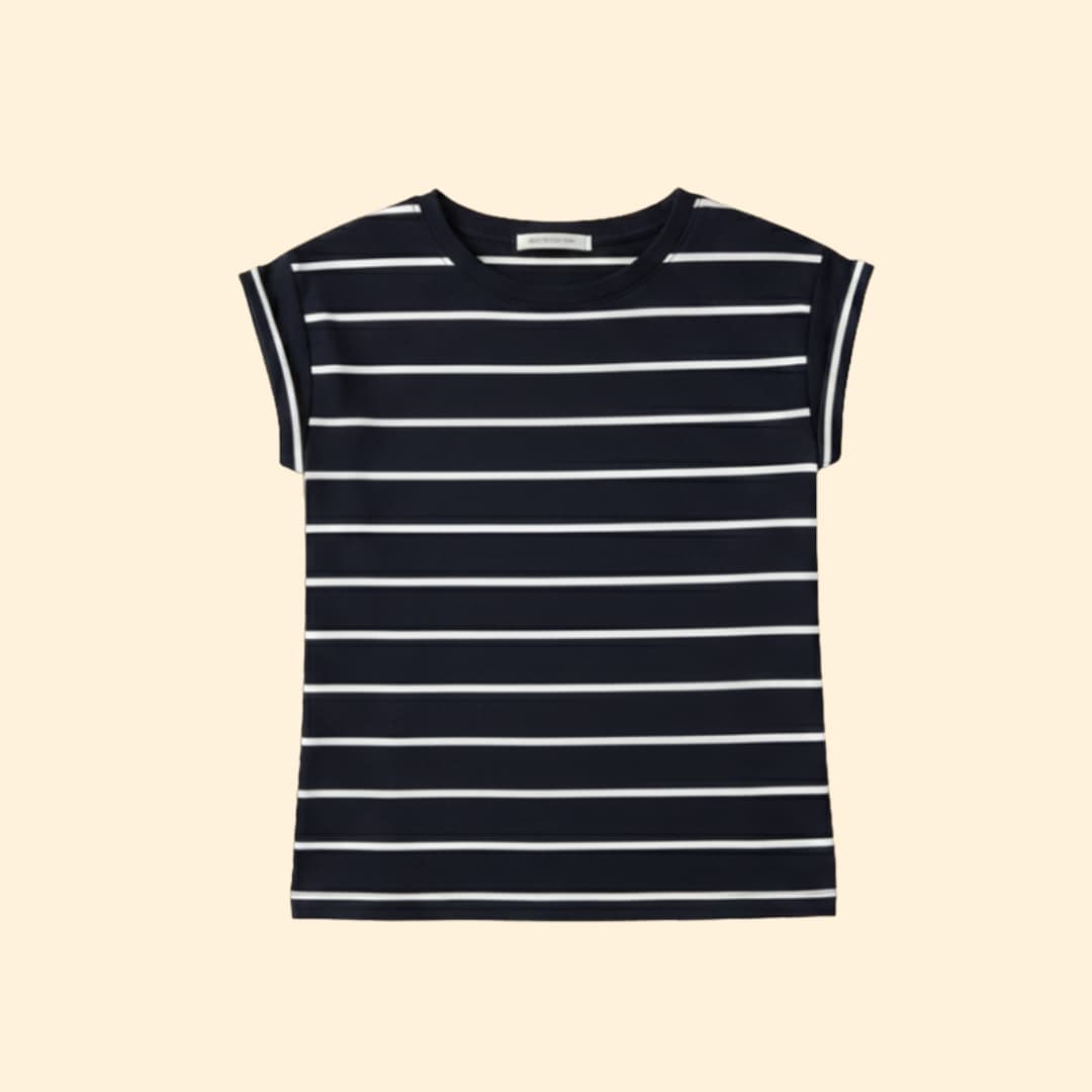 Women’s Sleeveless T-shirt with Horizontal Stripes