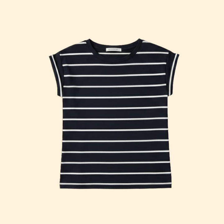 Women’s Sleeveless T-shirt with Horizontal Stripes