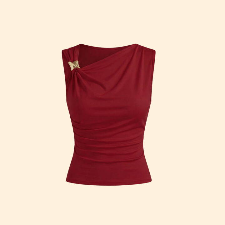 Women’s Sleeveless Top with Asymmetrical Neckline