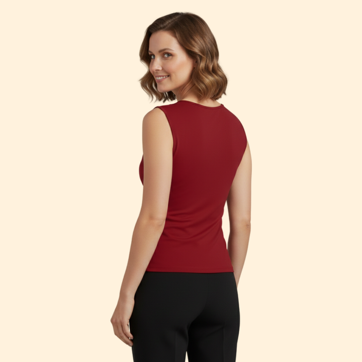 Women’s Sleeveless Top with Asymmetrical Neckline