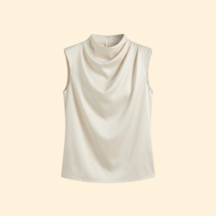 Women's Sleeveless Top with Draped Front
