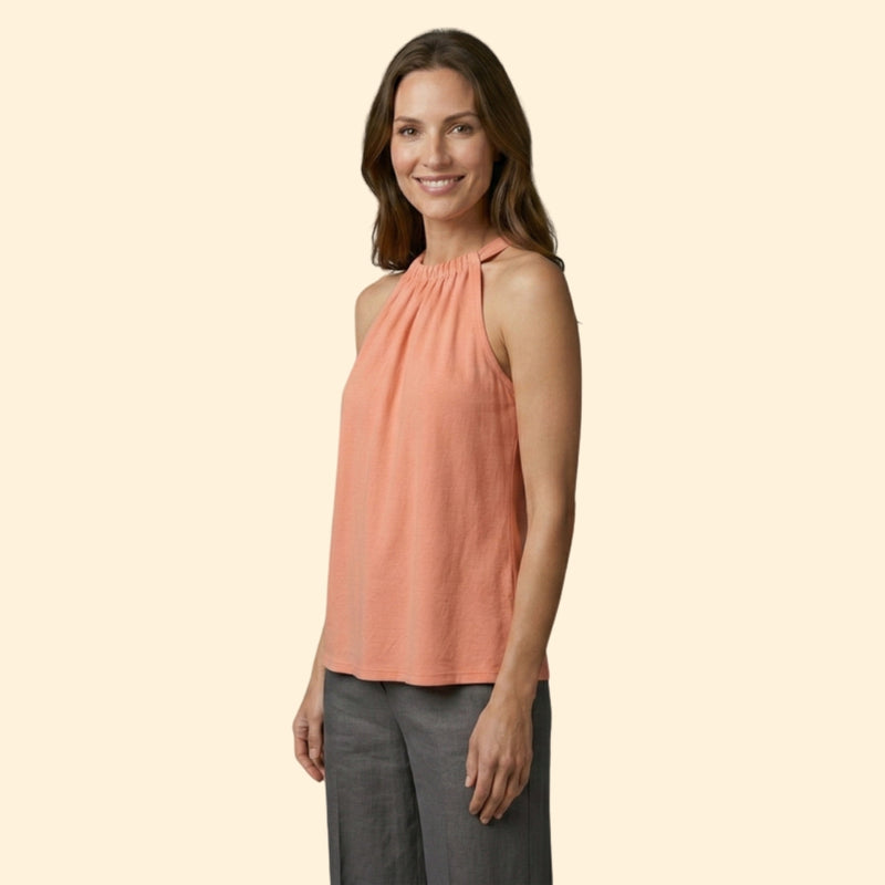 Women’s Sleeveless Top with Halter Design