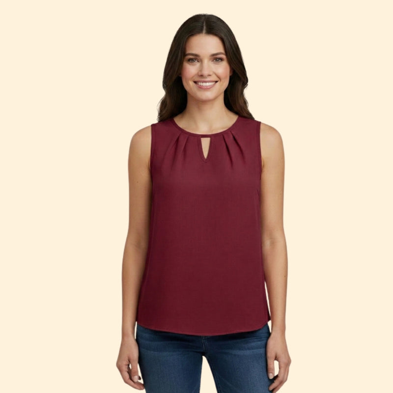 Women’s Sleeveless Top with Keyhole Neckline
