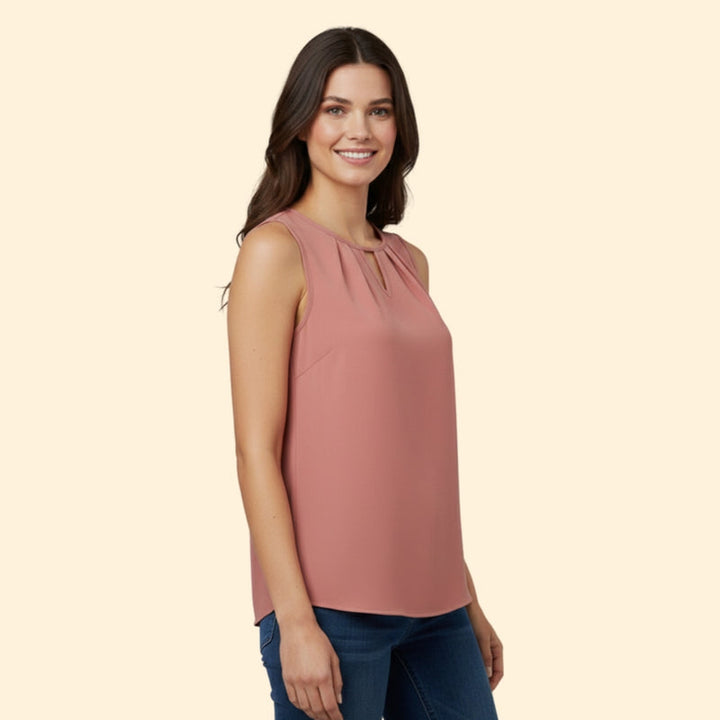 Women’s Sleeveless Top with Keyhole Neckline