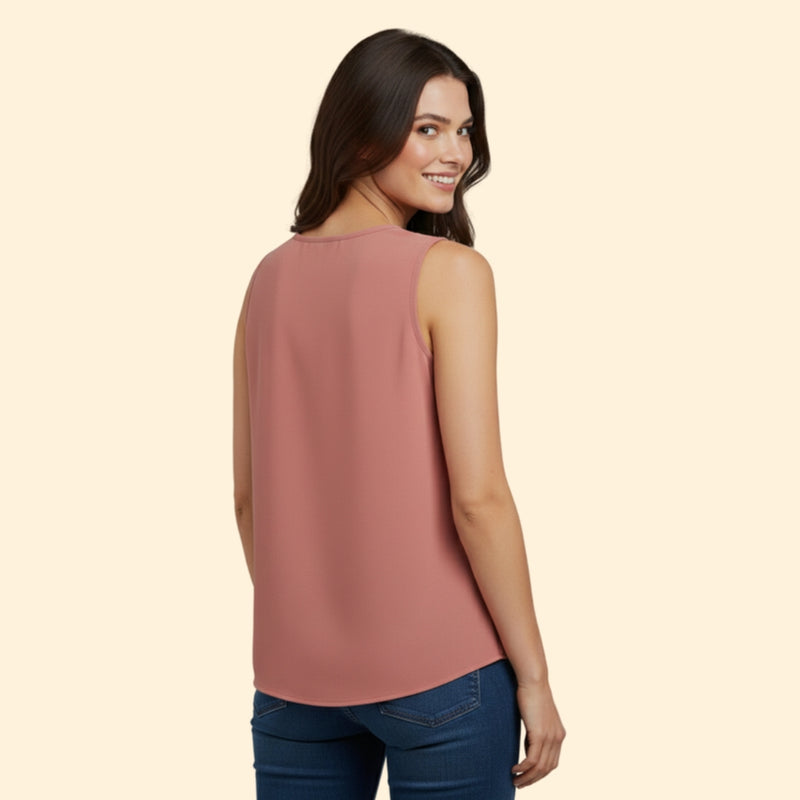 Women’s Sleeveless Top with Keyhole Neckline