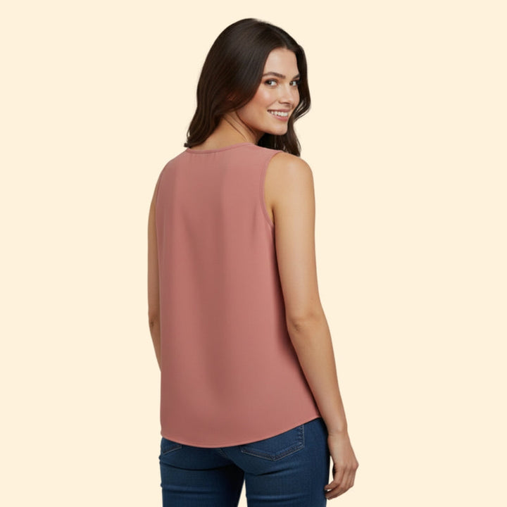 Women’s Sleeveless Top with Keyhole Neckline