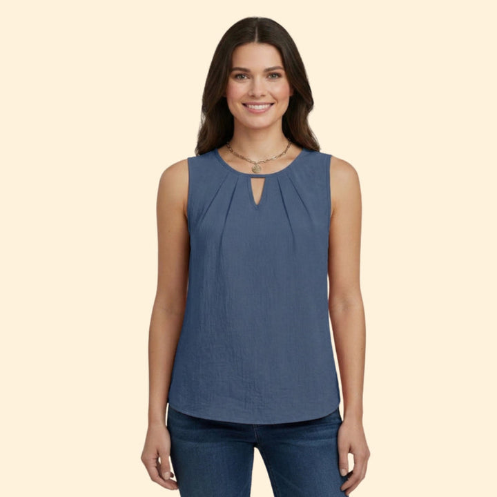 Women’s Sleeveless Top with Keyhole Neckline