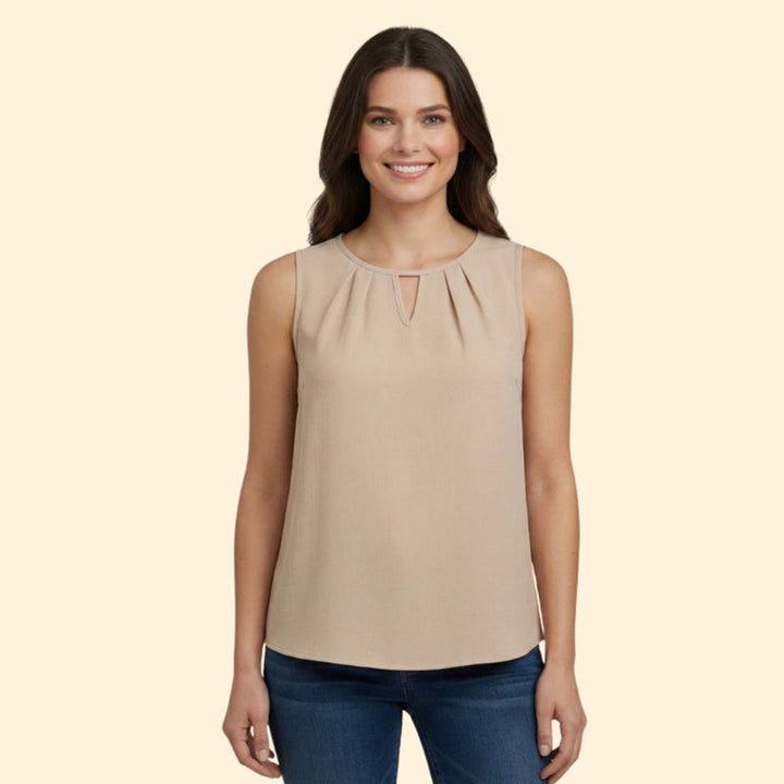 Women’s Sleeveless Top with Keyhole Neckline