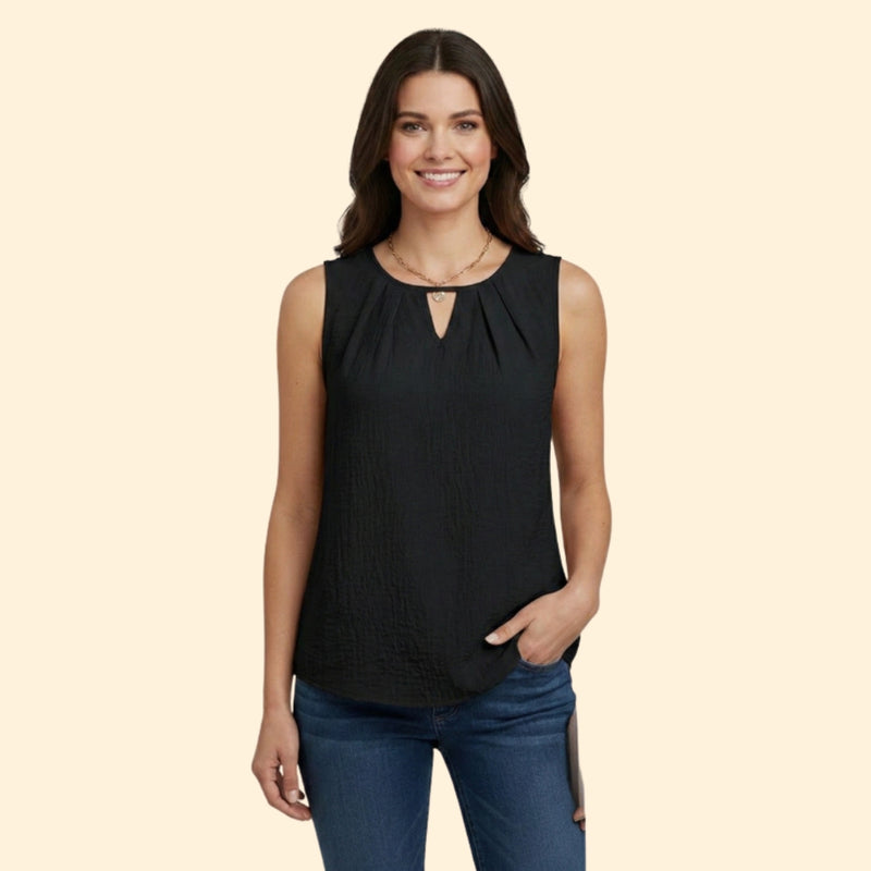 Women’s Sleeveless Top with Keyhole Neckline