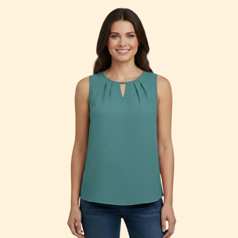 Women’s Sleeveless Top with Keyhole Neckline