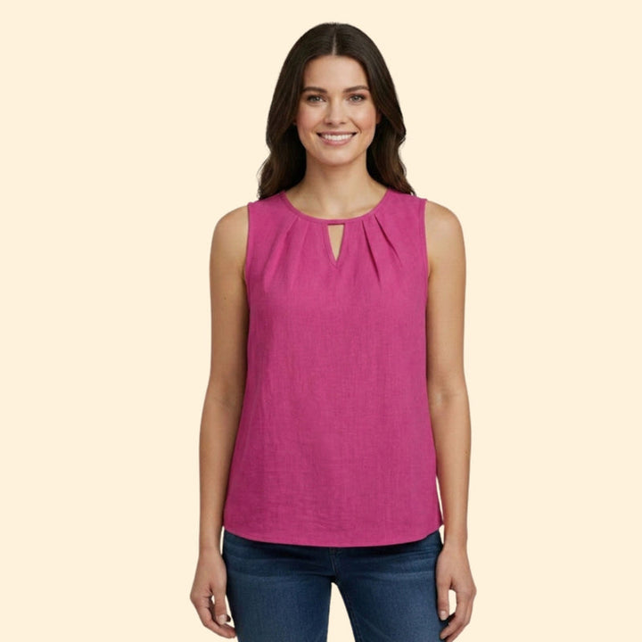 Women’s Sleeveless Top with Keyhole Neckline