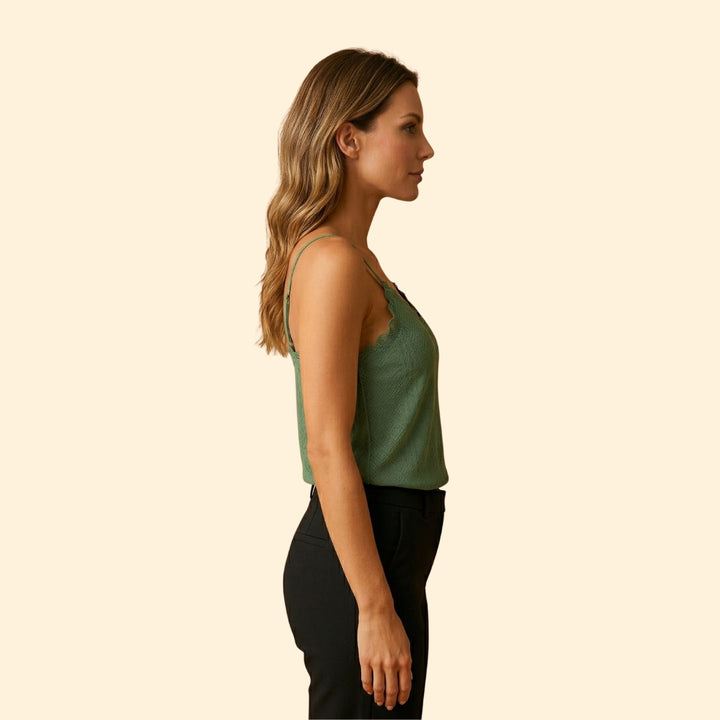 Women’s Sleeveless Top with Lace Trim