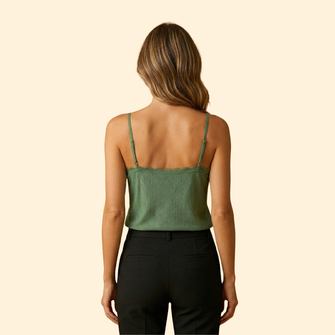 Women’s Sleeveless Top with Lace Trim