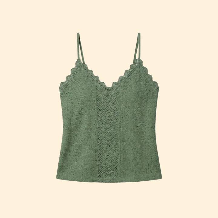 Women’s Sleeveless Top with Lace Trim