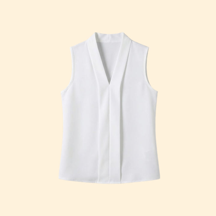 Women’s Sleeveless Top with Pleated Front