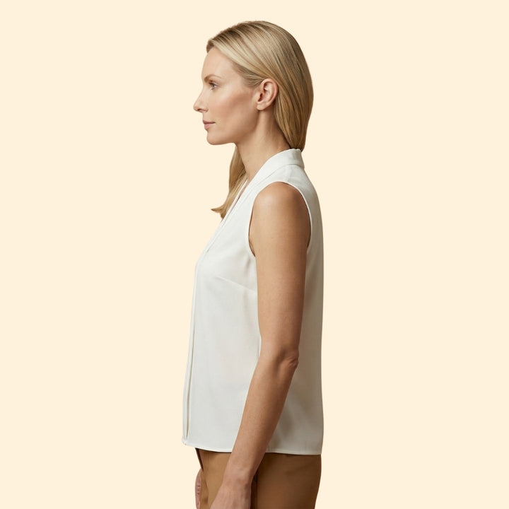 Women’s Sleeveless Top with Pleated Front