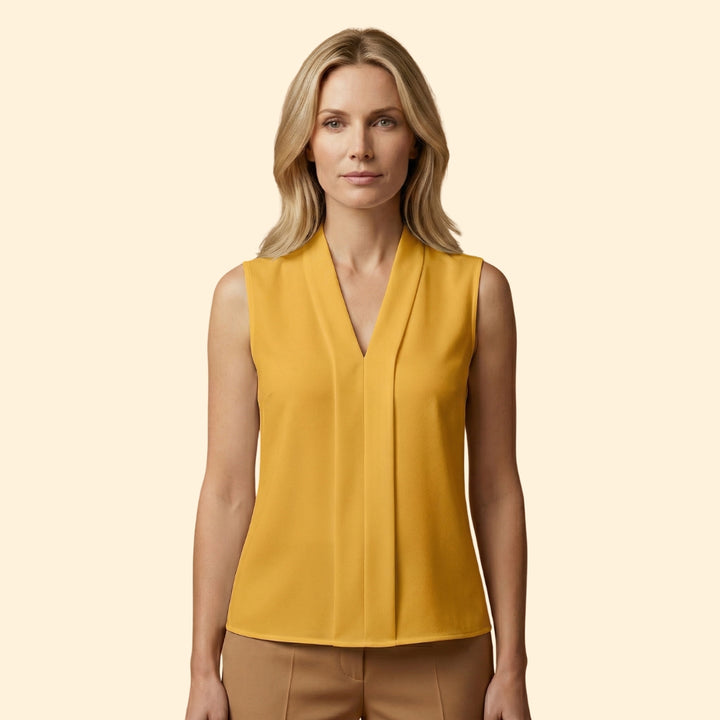 Women’s Sleeveless Top with Pleated Front