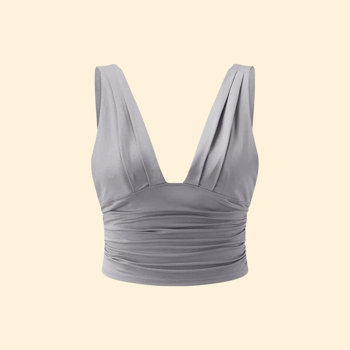 Women’s Sleeveless Top with Plunging Neckline