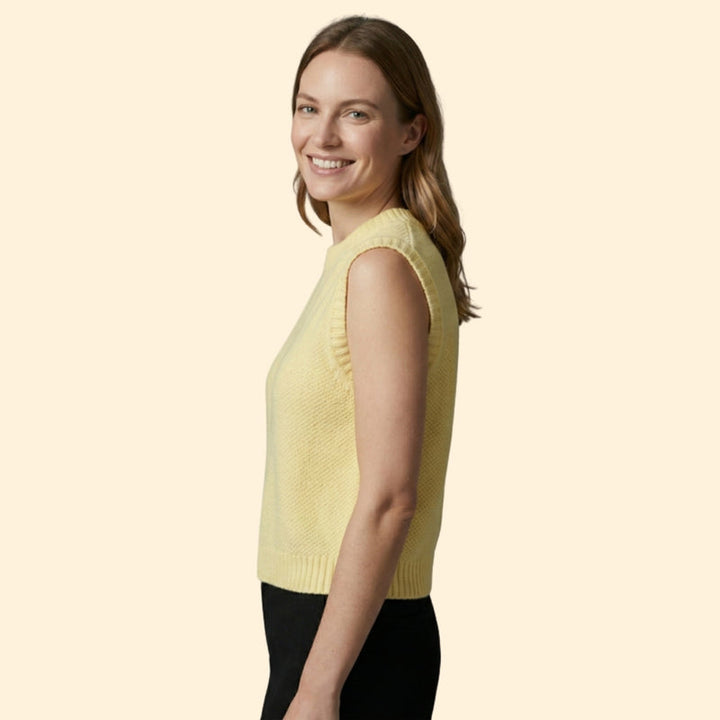 Women's Sleeveless Top with Ribbed Knit Design