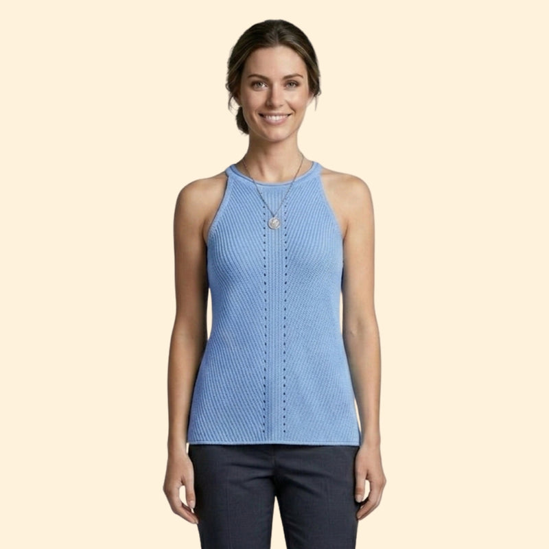 Women's Sleeveless Top with Ribbed Texture
