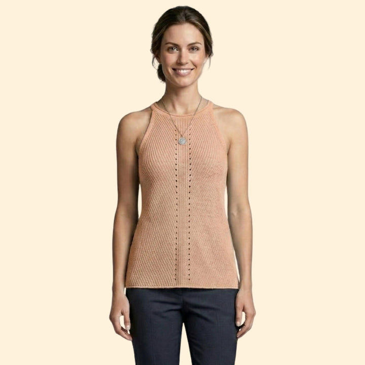 Women's Sleeveless Top with Ribbed Texture
