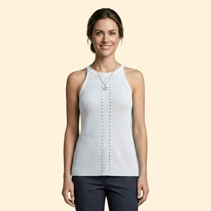 Women's Sleeveless Top with Ribbed Texture