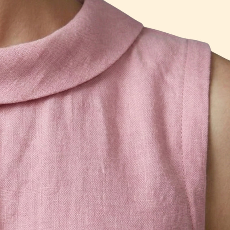 Women’s Sleeveless Top with Rolled Collar