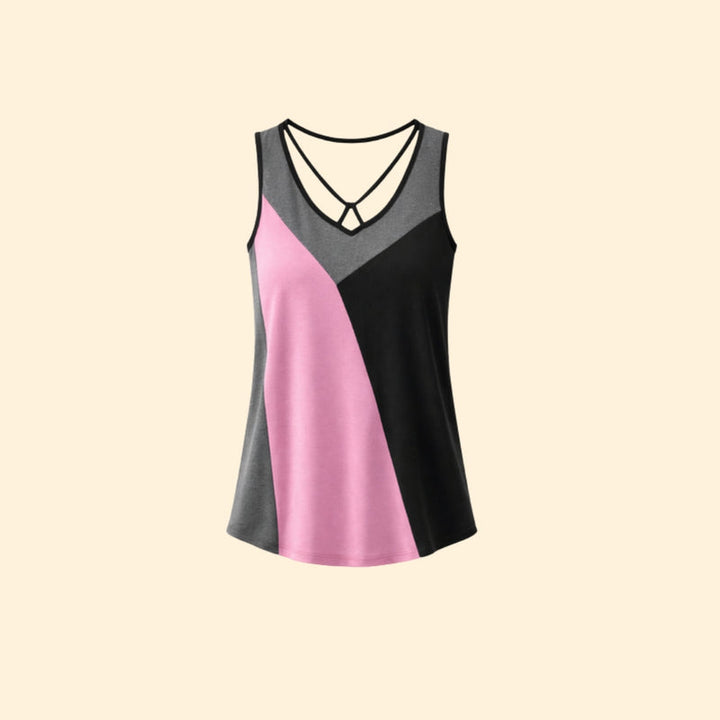 Women’s Sleeveless Top with Strappy V-Neck