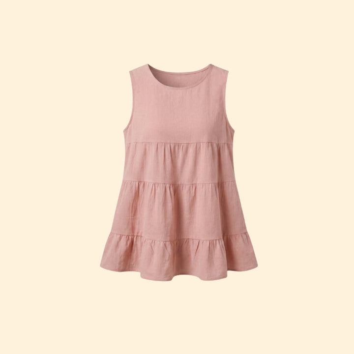 Women’s Sleeveless Top with Tiered Design