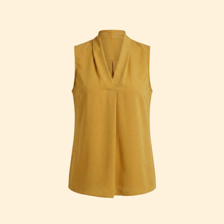 Women's Sleeveless Top with V-Neck Design