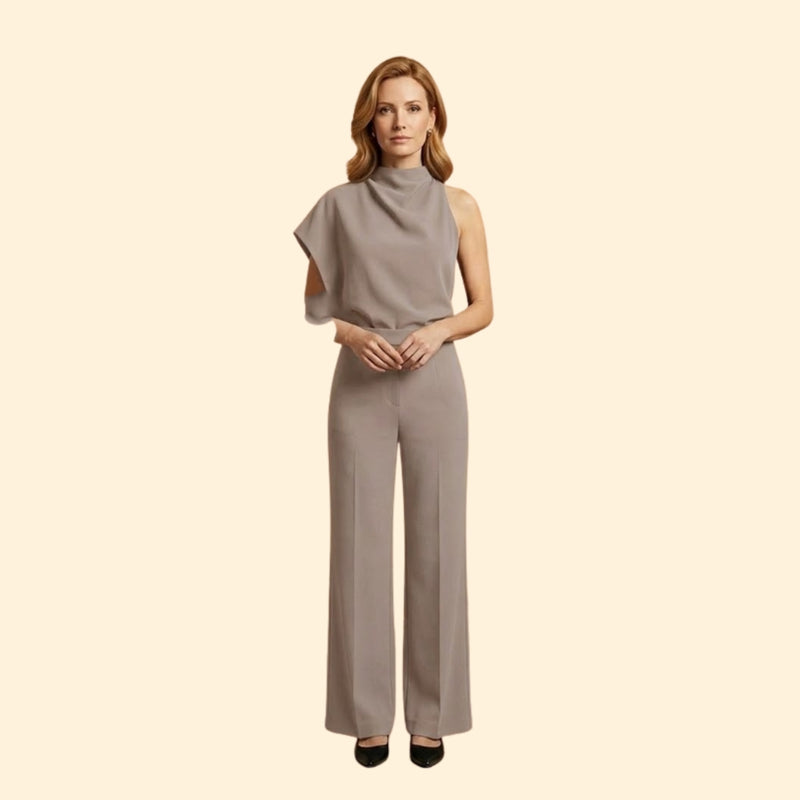 Women’s Chic Jumpsuit with Mock Neck