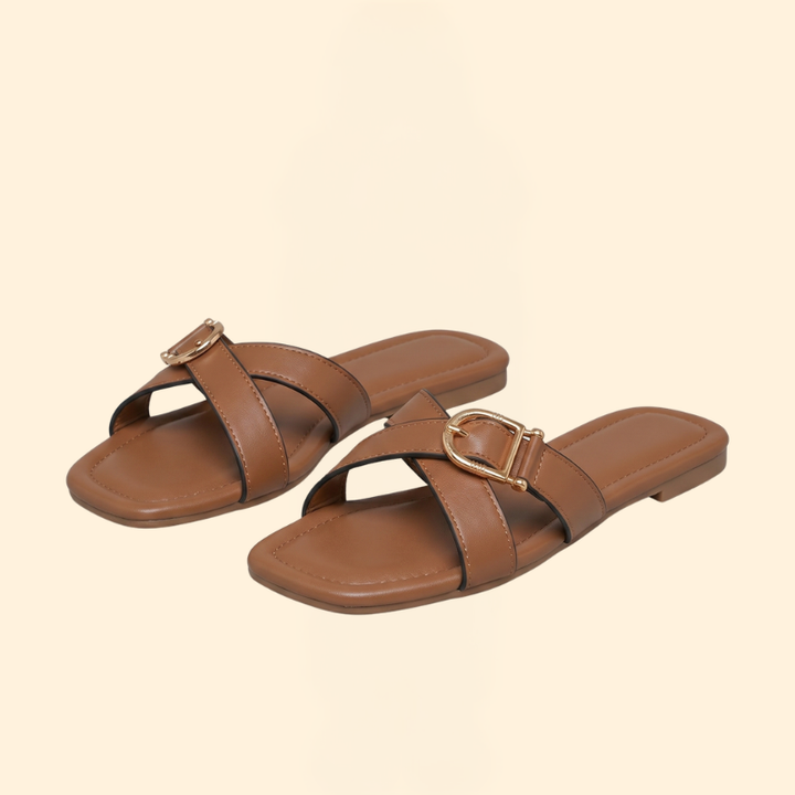 Women’s Slide Sandals with Buckle Detail