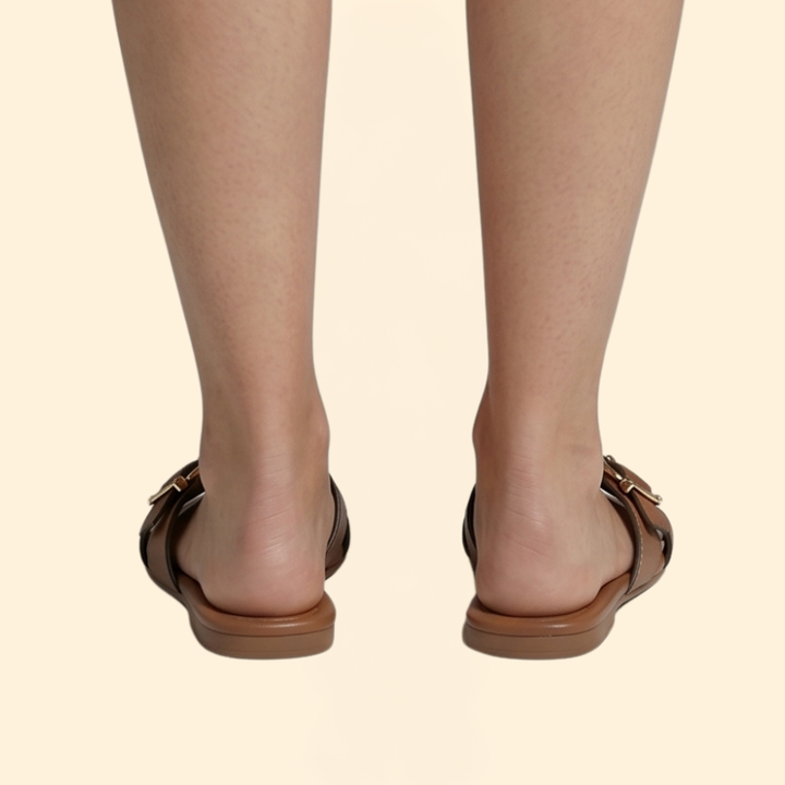Women’s Slide Sandals with Buckle Detail