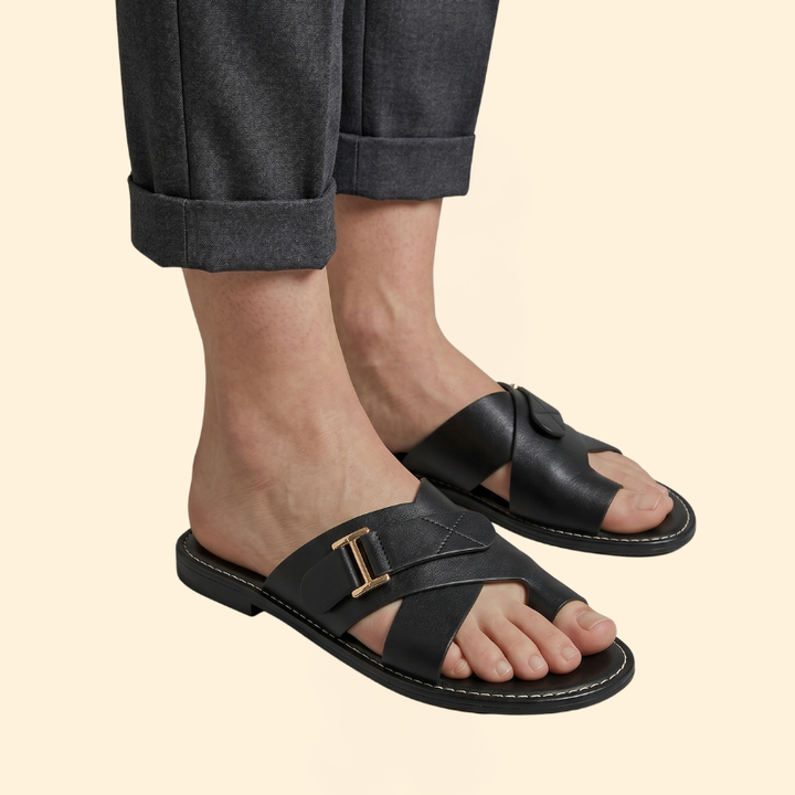 Women’s Slide Sandals with Cross Over Straps