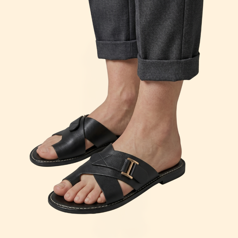 Women’s Slide Sandals with Cross Over Straps
