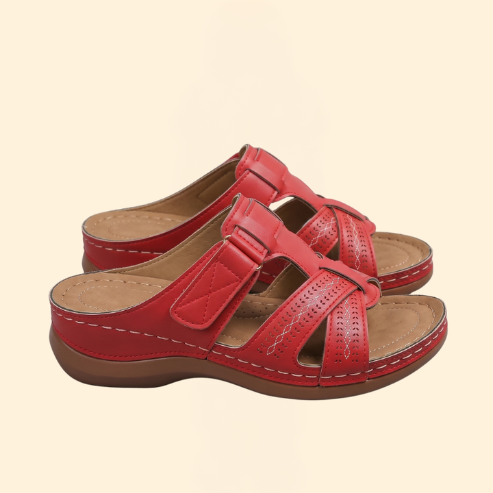 Women’s Slide Sandals with Perforated Straps