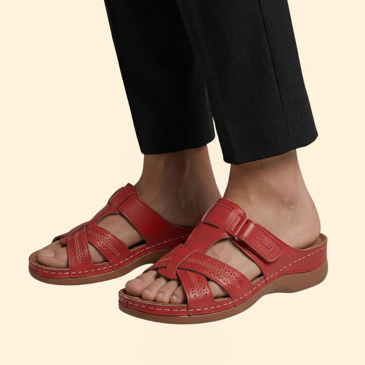 Women’s Slide Sandals with Perforated Straps