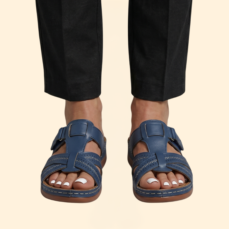 Women’s Slide Sandals with Perforated Straps