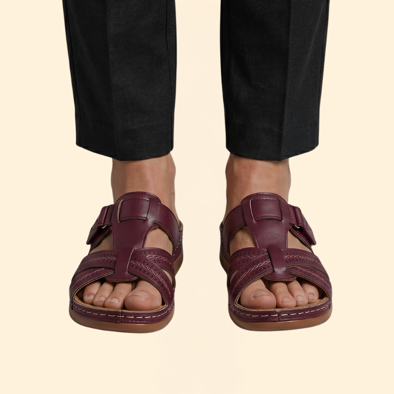 Women’s Slide Sandals with Perforated Straps