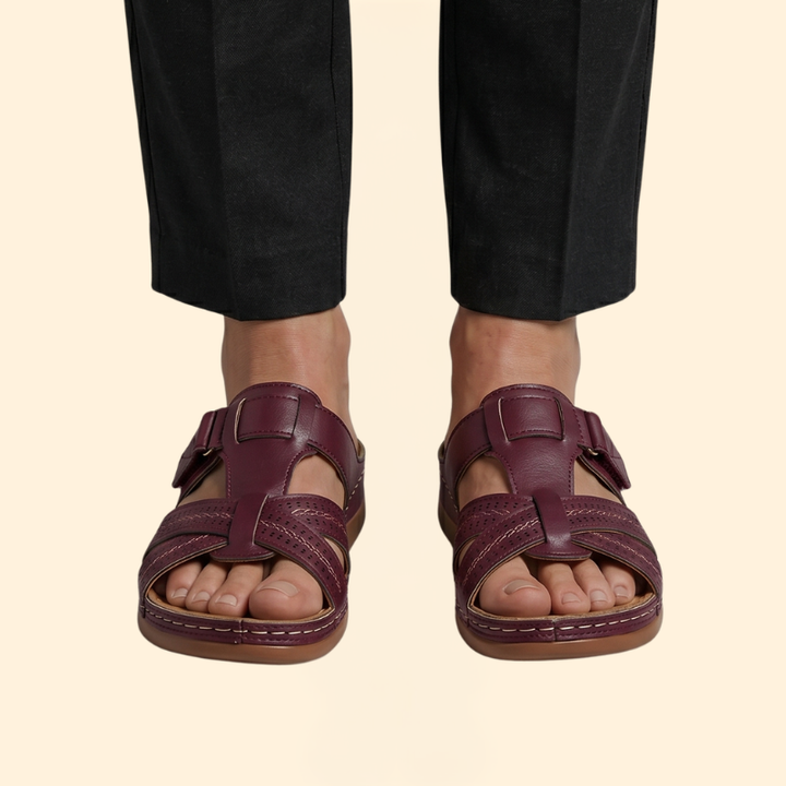 Women’s Slide Sandals with Perforated Straps