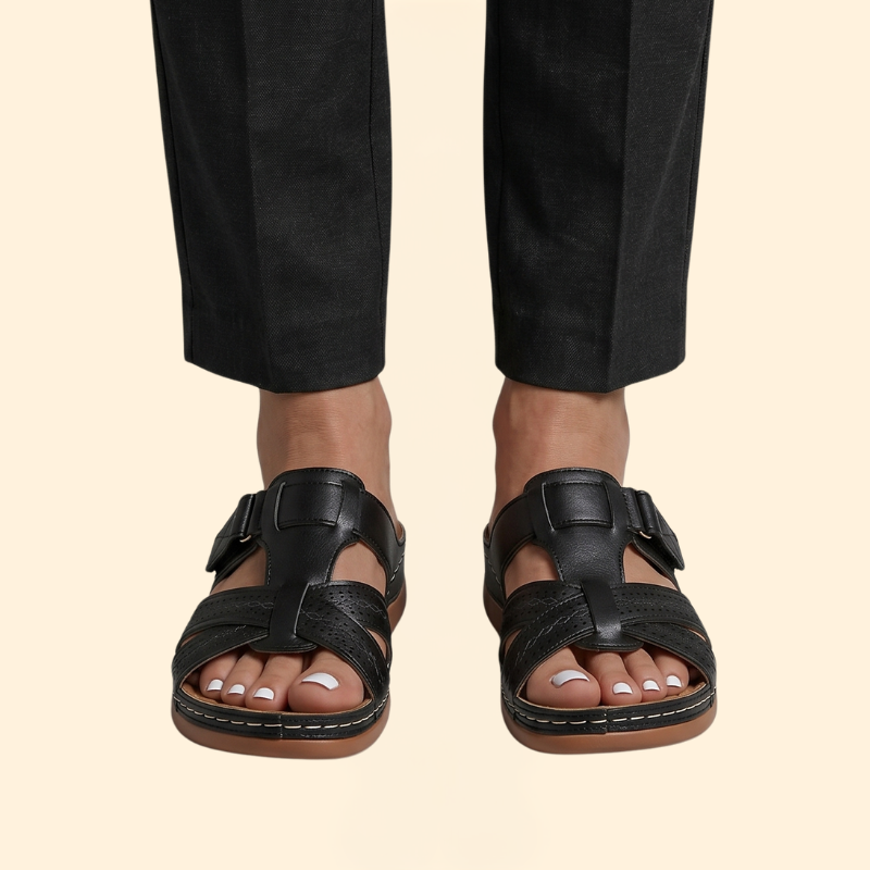 Women’s Slide Sandals with Perforated Straps