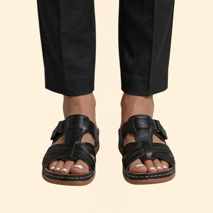 Women’s Slide Sandals with Perforated Straps