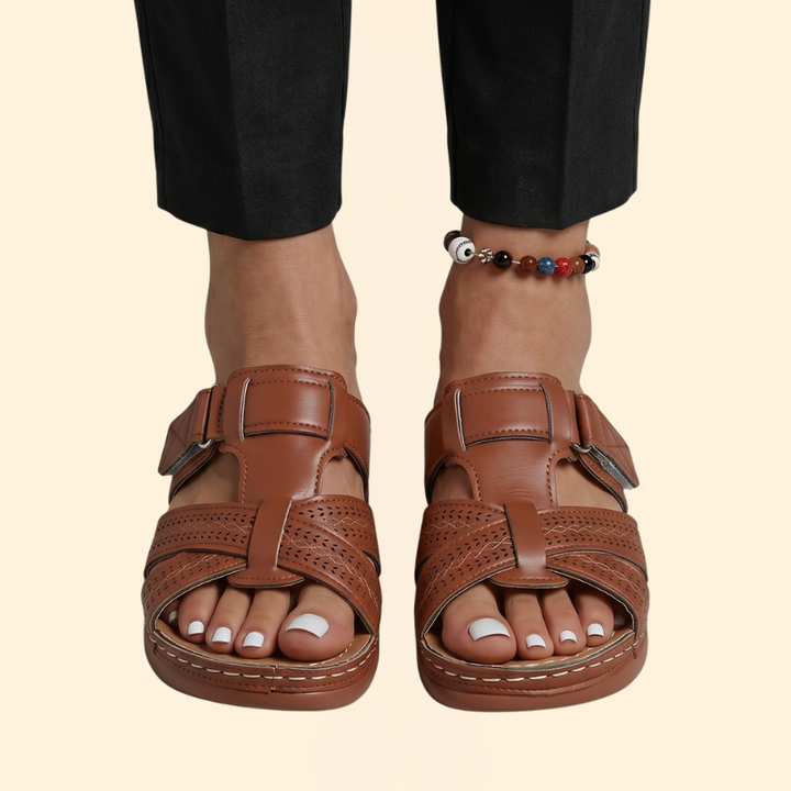 Women’s Slide Sandals with Perforated Straps