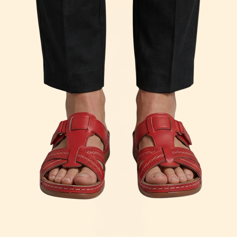 Women’s Slide Sandals with Perforated Straps