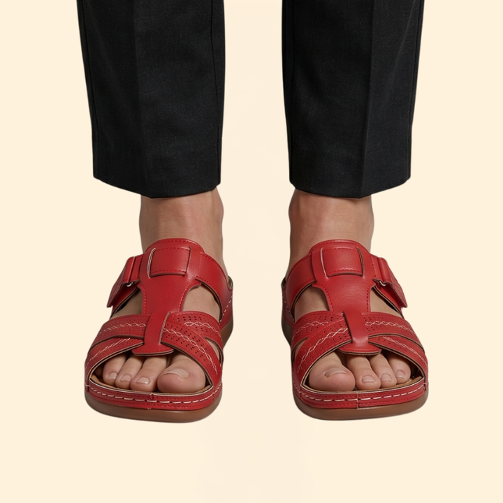 Women’s Slide Sandals with Perforated Straps