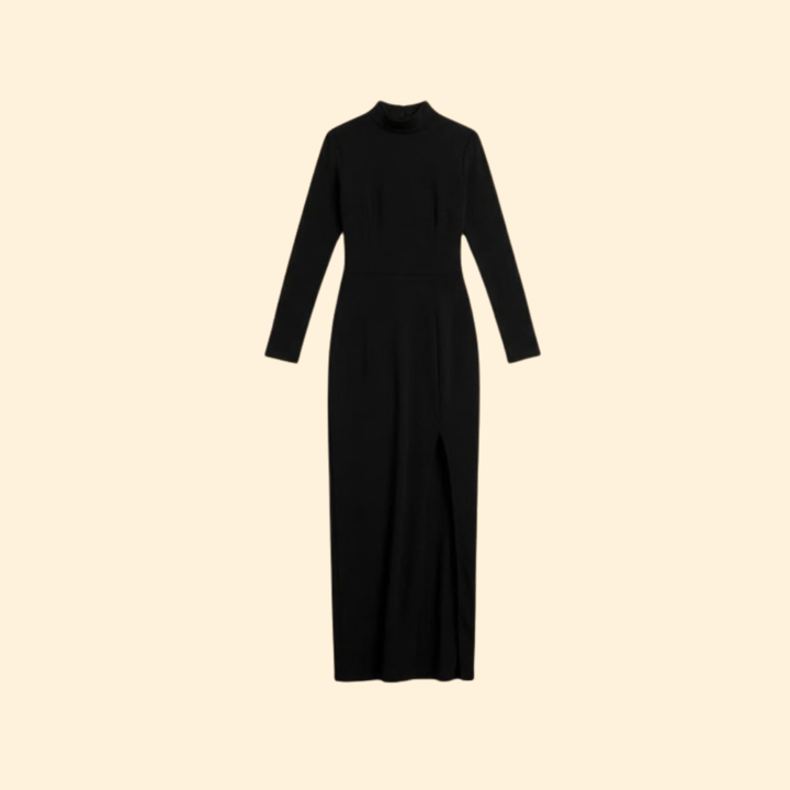 Women's Slim-Fit Dress with Slit Detail
